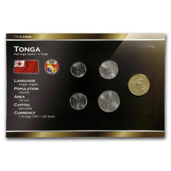 Tonga 5 Seniti - 1 Pa'anga 5-Coin Set BU Tonga 5 Seniti - 1 Pa'anga 5-Coin Set BU